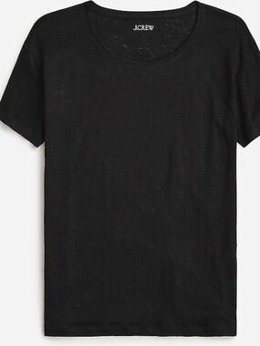 J Crew black short sleeve Relaxed linen T-shirt